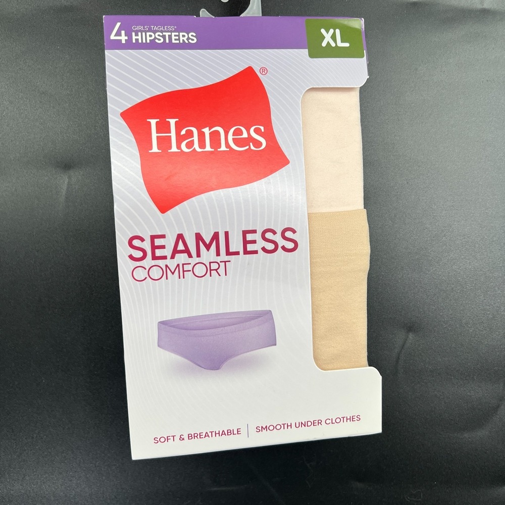 NEW Hanes 4 pack Seamless comfort tagless hipsters smooth underwear XL 14 16